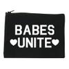 FASHIONISGREAT Babes Unite Hearts Cosmetic Makeup Bag Black Medium view 1