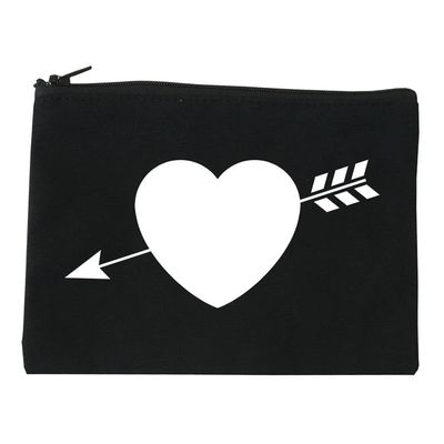 Heart Arrow Cupid Chest Cosmetic Makeup Bag Black Large