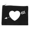 Heart Arrow Cupid Chest Cosmetic Makeup Bag Black Large view 1