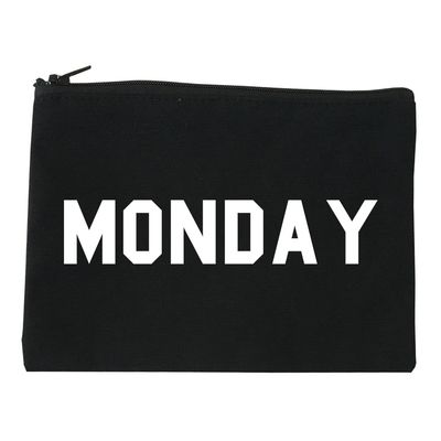 FASHIONISGREAT Monday Days Of The Week Cosmetic Makeup Bag Black Large