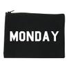 FASHIONISGREAT Monday Days Of The Week Cosmetic Makeup Bag Black Large view 1