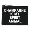 Champagne Is My Spirit Animal Cosmetic Makeup Bag Black Medium view 1