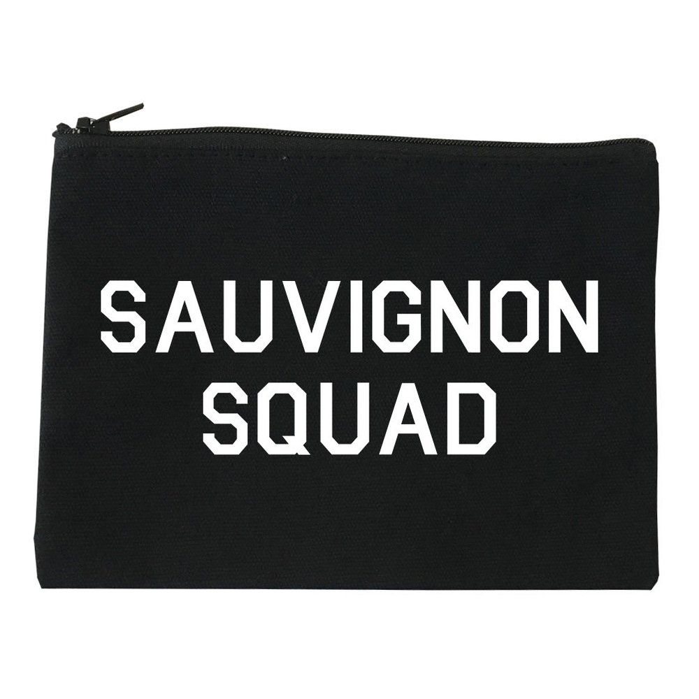 FASHIONISGREAT Sauvignon Squad Bachelorette Party Cosmetic Makeup Bag Black Medium