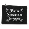 Season To Be Preggers christmas holiday Cosmetic Makeup Bag Black Medium view 1