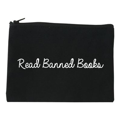 FASHIONISGREAT Read Banned Books Cosmetic Makeup Bag Black Small