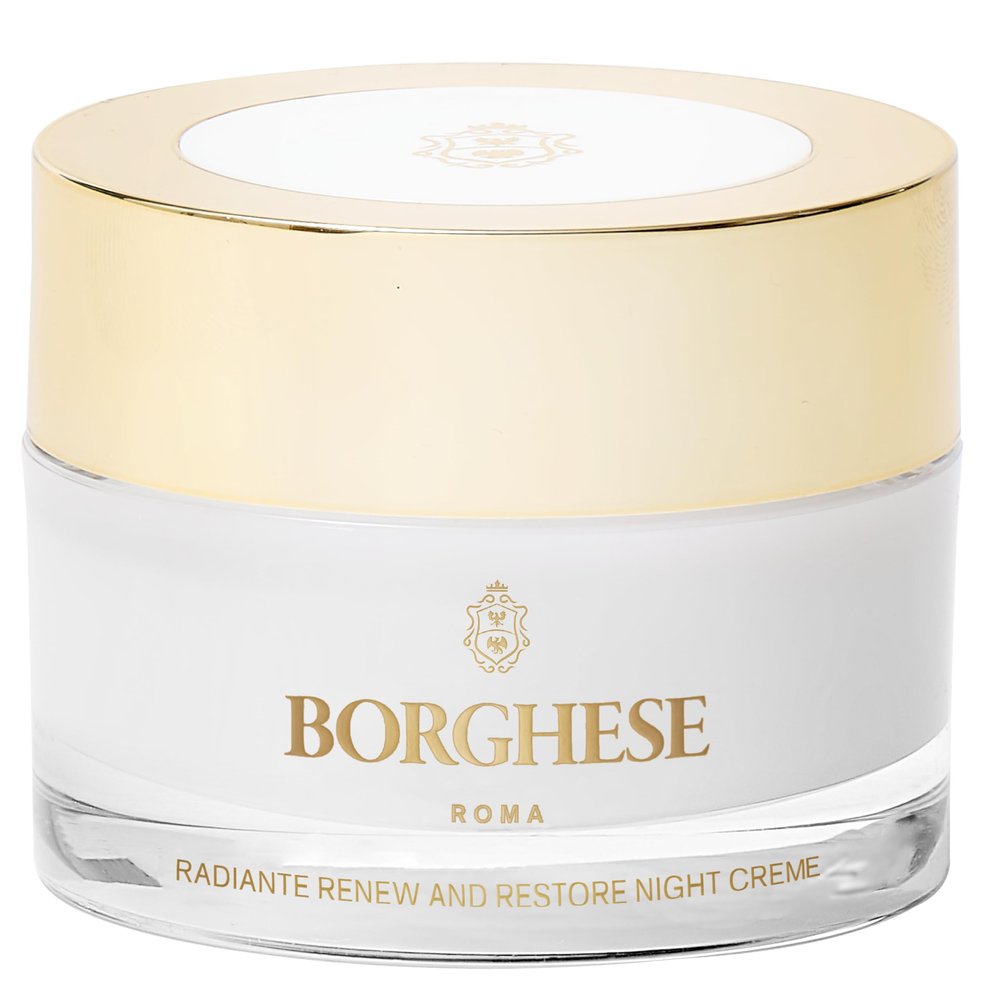 Borghese Radiante Renew & Restore Night Creme - Hydrating Barrier Night Cream with Castor Oil, Shea Butter, & Vitamin B3, for All Skin Types