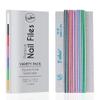 Nail File Washable 12 Pack Color Coded Emery Boards Variety Pack Nail Filer Gray Zebra Serrated Edge Square End Fingernail Files (Assorted) view 1