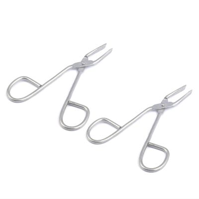 G.S (2 PACK) SCISSORS SHAPED EYEBROW TWEEZERS CLIP - FLAT TIP TWEEZERS HAIR PLUCKER FOR HAIR AND EYEBROWS PERSONAL CARE (SILVER TONE)