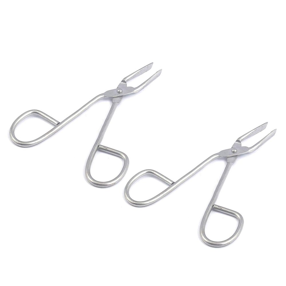G.S (2 PACK) SCISSORS SHAPED EYEBROW TWEEZERS CLIP - FLAT TIP TWEEZERS HAIR PLUCKER FOR HAIR AND EYEBROWS PERSONAL CARE (SILVER TONE)