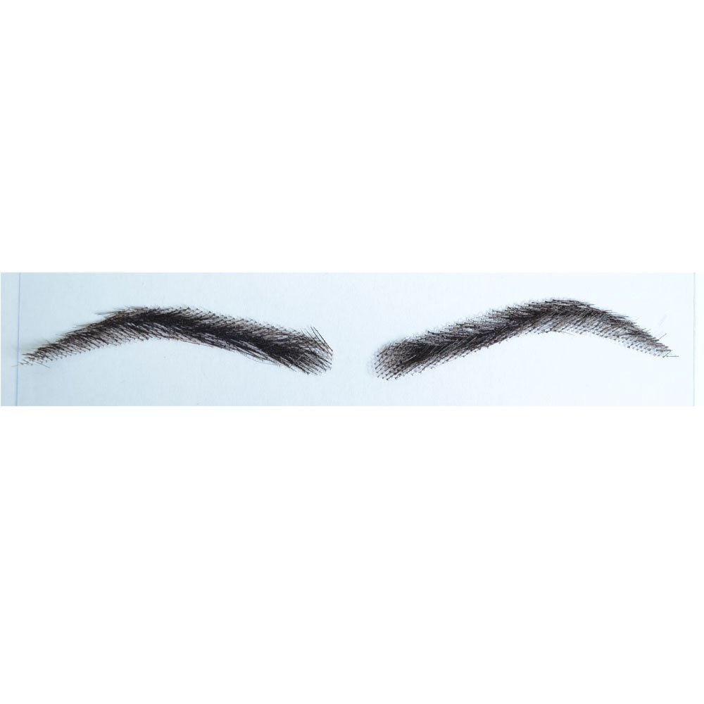 AIRAO Swiss Lace Base Human Hair Eyebrows 1 Pair Style 4#1B(Natural Black Color)
