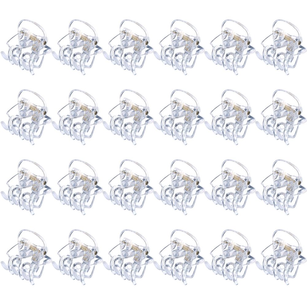 Hotop Hair Clip, 24 Pcs Small Mini Hair Claw Clips for Girls and Women, Non-Slip Plastic Tiny Jaw Clips, Clear