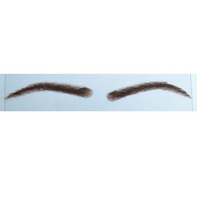 AIRAO Swiss Lace Base Human Hair Eyebrows 1 Pair Style 4#4(Dark Brown Color)