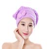 2PCS Fast Drying Hair Hat Cap with Bowknot Long Hair Head Wrap Hat Turban Microfiber Hair Drying Towels Bathroom Products (Purple) view 1