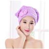 2PCS Fast Drying Hair Hat Cap with Bowknot Long Hair Head Wrap Hat Turban Microfiber Hair Drying Towels Bathroom Products (Purple) view 2