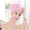 2PCS Fast Drying Hair Hat Cap with Bowknot Long Hair Head Wrap Hat Turban Microfiber Hair Drying Towels Bathroom Products (Pink) view 2