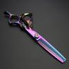 5.5 inch and 6 Inch Purple Hairdressing Scissors Barber Professional Hair Scissors Hand-cutting and Thinning Scissors (6 inch Set) view 2