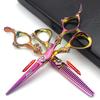 5.5 inch Purple Hairdressing Barber Professional Hair Hand-Cutting and Thinning Scissors (5.5 inch Set) view 2