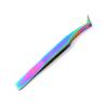 AAPROTOOLS 10 PCS Stainless Steel Multi Rainbow Color 3D Eyelash Extension Tweezers SEMI Angled A+ Quality view 3