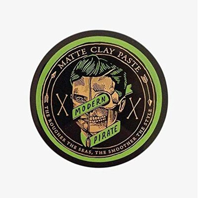 Modern Pirate Matte Clay Paste with Medium Hold for Natural Texture & Volume with Kaolin, Lemon Peel, and Sunflower Seed Wax, 3.2 Oz