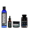 Badass Beard Care Growth Kit for Men Consists of Beard Oil, Balm or Wax, Beard Wash & The Bearded Mans Multivitamin - Natural Ingredients & Keeps Beard Full, Soft and Healthy view 3