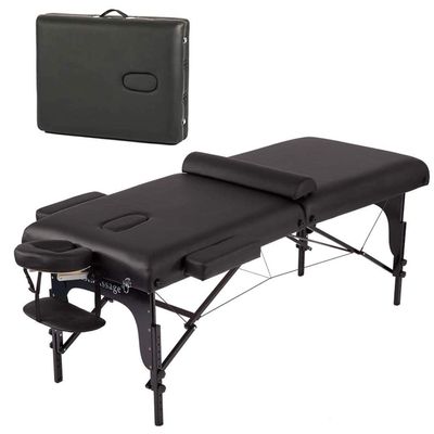 BestMassage Massage Bed Portable Massage Table 77" L 30" W 4" THK Lash Bed Height Adjustable 2 Folding PU Leather Spa Table with Oxford Bag for Spa Footmassage Facial CareSpa Tattoo