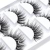 ICYCHEER 5 Pairs 3D Mink Fur Fake Eyelashes Extension 100% Siberian Mink Handmade Long Thick Messy Hand-made False Eye Lashes view 2