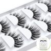 ICYCHEER 5 Pairs/Box Makeup False Eyelashes Set 3D Real Mink Thick Long 100% Siberian Mink Soft Handmade Thick Fake Eye Lashes Extension view 1