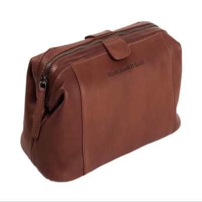 Chesterfield Brand Toiletry bag for travel necessaire | Travel shave bag Vince made of leather | Brown genuine leather bag for travel necessaire