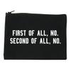 First Of All No Funny Cosmetic Makeup Bag Black Small view 1