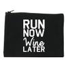 Run Now Wine Later Workout Gym Cosmetic Makeup Bag Black Small view 1