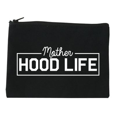 Mother Hood Life Funny Cosmetic Makeup Bag Black Medium