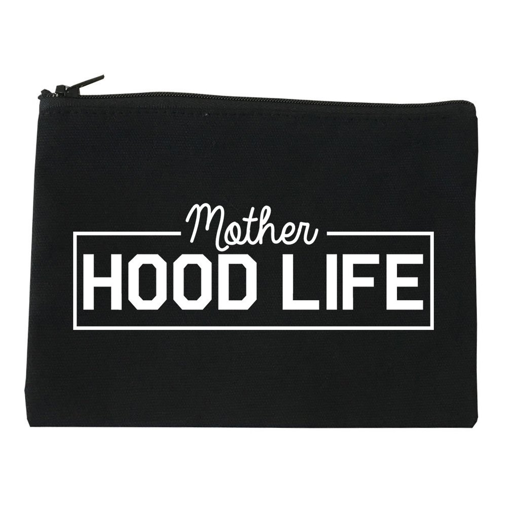 Mother Hood Life Funny Cosmetic Makeup Bag Black Medium