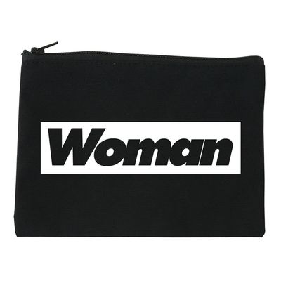 Woman Red Box Logo Cosmetic Makeup Bag Black Medium