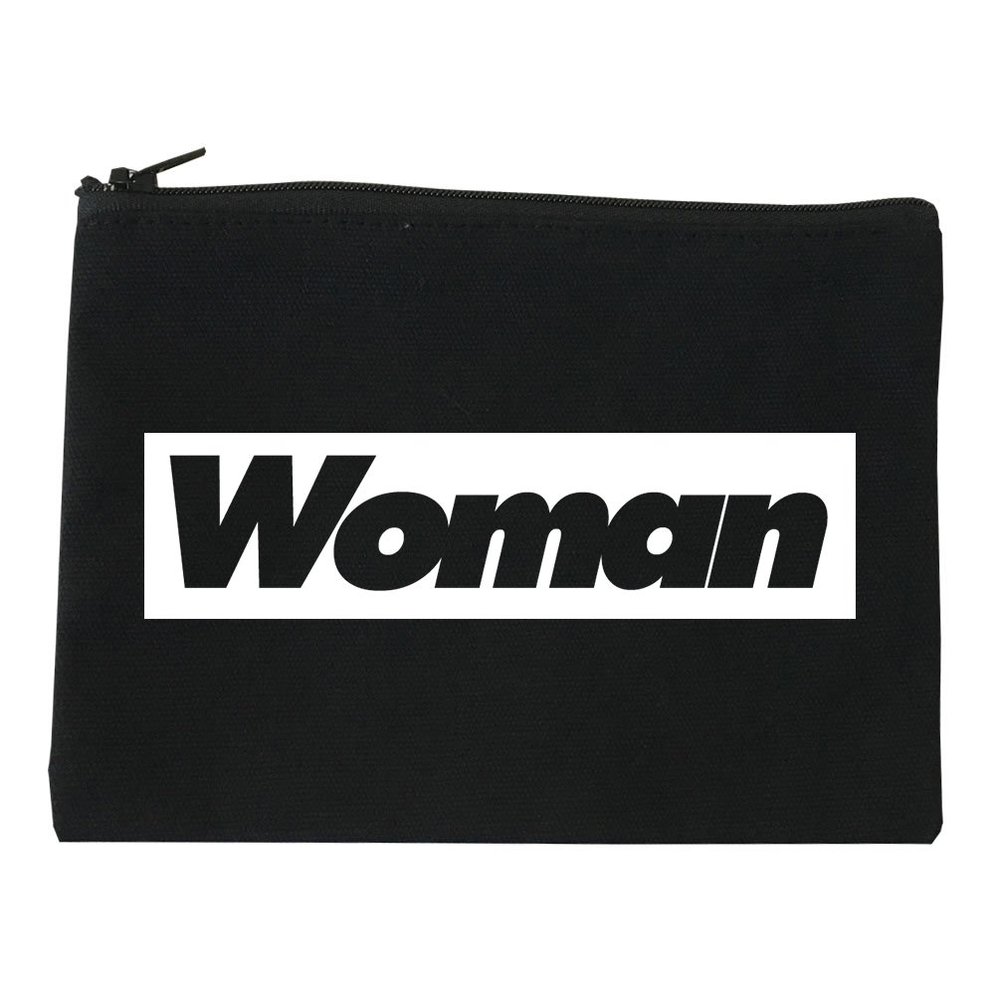 Woman Red Box Logo Cosmetic Makeup Bag Black Medium