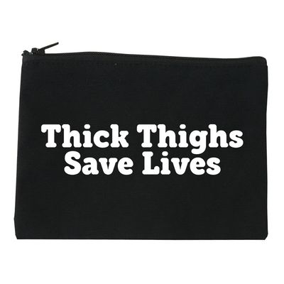 FASHIONISGREAT Thick Thighs Save Lives Cosmetic Makeup Bag Black Small