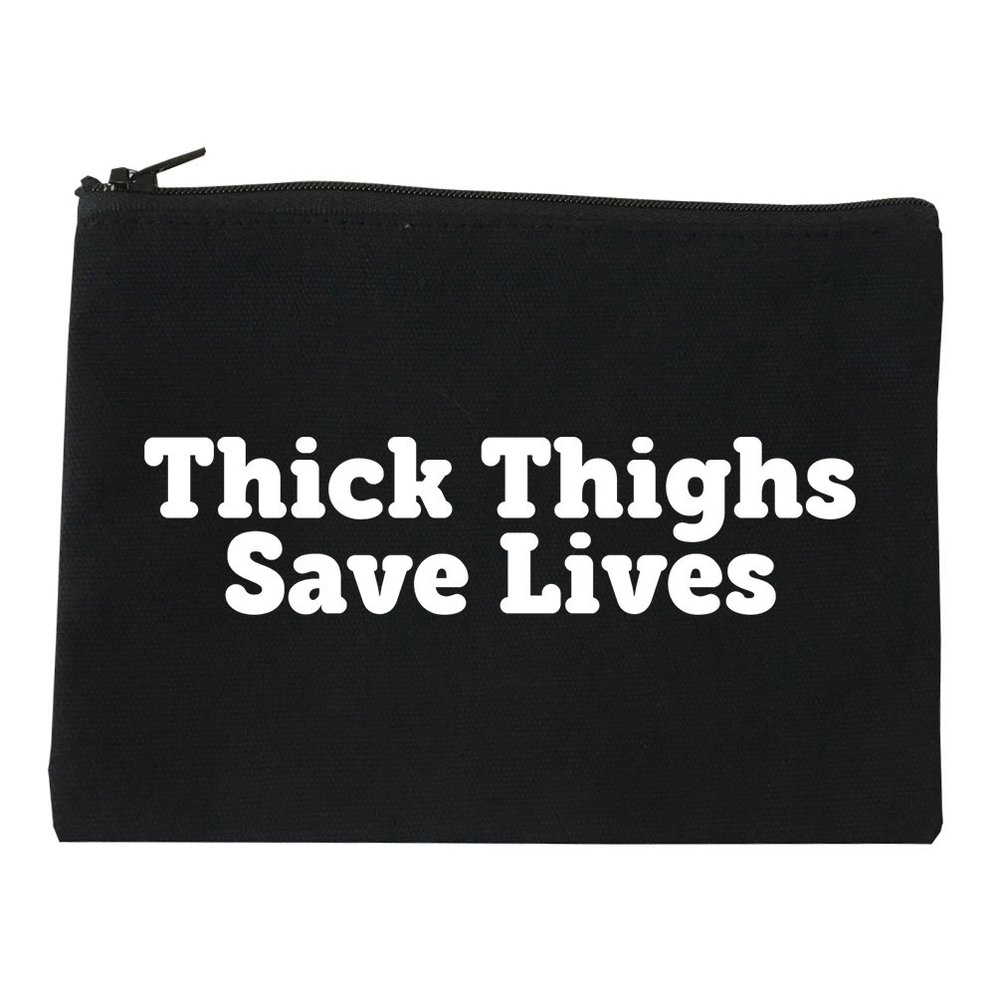 FASHIONISGREAT Thick Thighs Save Lives Cosmetic Makeup Bag Black Small