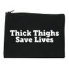 FASHIONISGREAT Thick Thighs Save Lives Cosmetic Makeup Bag Black Small view 1