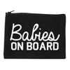 Babies On Board Twins Pregnancy Announcement Cosmetic Makeup Bag Black Large view 1
