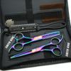 5.5 Inches Hair Scissors with Thinning Comb Hair Cutting Shears Thinning Shears set for Professional and Personal (Rainbow) view 2
