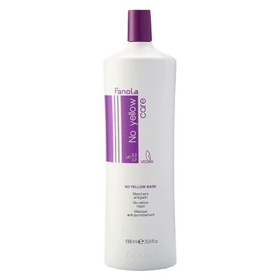 Fanola No Yellow Purple Hair Mask - Acidic pH Deep Conditioning Hair Mask for Blonde, Bleached & Grey Shades - Intense Violet Pigment Neutralizes Brassy Tones (33.8 Fl oz)