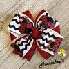 Chevron Ladybug Pinwheel Hair Bow view 2
