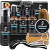 Beard Kit,Beard Grooming Kit w/Beard Wash/Shampoo,2 Packs Beard Oil,Beard Balm,Beard Wash,Brush,Comb,Scissor,Storage Bag,E-Book,Beard Care&Trimming Kit view 1