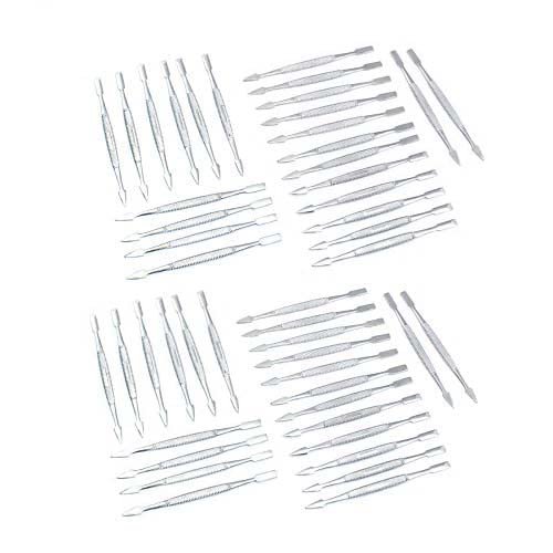 G.S 50 PCS OF PROFESSIONAL UPGRADE NAIL CUTICLE PUSHER CHROME PLATED STAINLESS STEEL