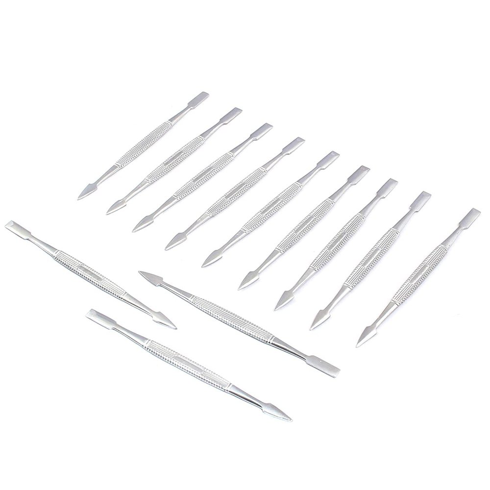 AAPROTOOLS Set of 12 Professional Nail Cuticle Pusher Chrome Plated Stainless Steel A+ Quality
