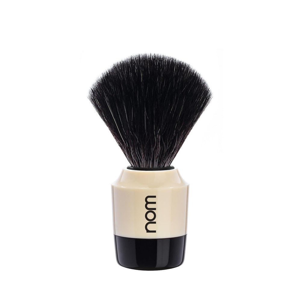 NOM Marten shaving brush | Vegan Shave Brush for Shaving soaps and creams | sustainable eco-friendly and reusable | exfoliating shaving brush | Cream handle