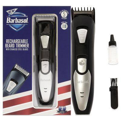 Barbasol Rechargeable Electric Beard Trimmer with Stainless Steel Blades and Adjustable Settings