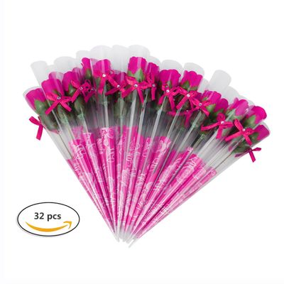 38PCS Soap Rose Carnation Flower - Floral Scented Bath Soap Rose Flower Gift for Anniversary/Birthday/Wedding/Valentines Day Box