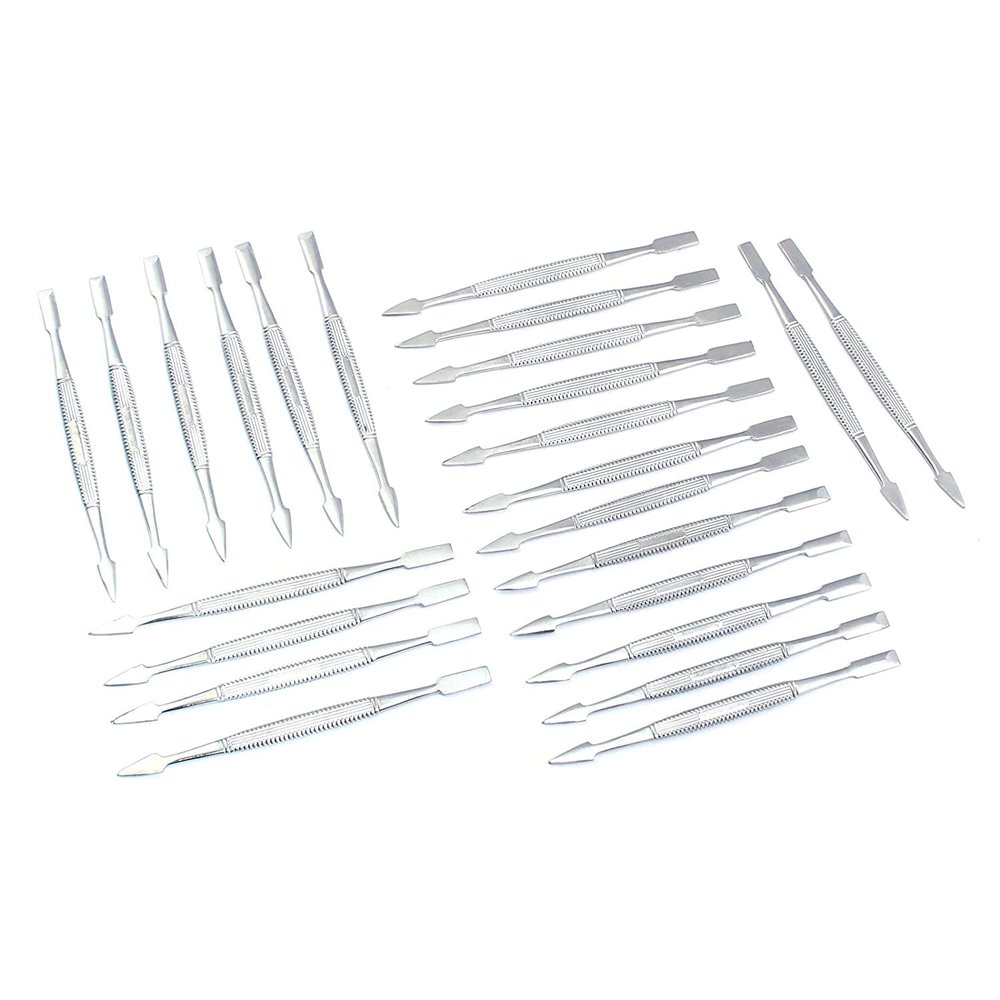 AAPROTOOLS Set of 24 Professional Nail Cuticle Pusher Chrome Plated Stainless Steel A+ Quality