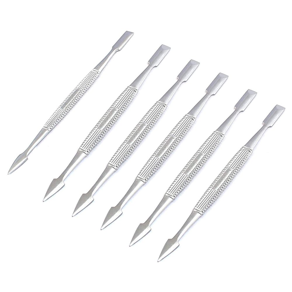 AAPROTOOLS Set of 6 Professional Nail Cuticle Pusher Chrome Plated Stainless Steel A+ Quality