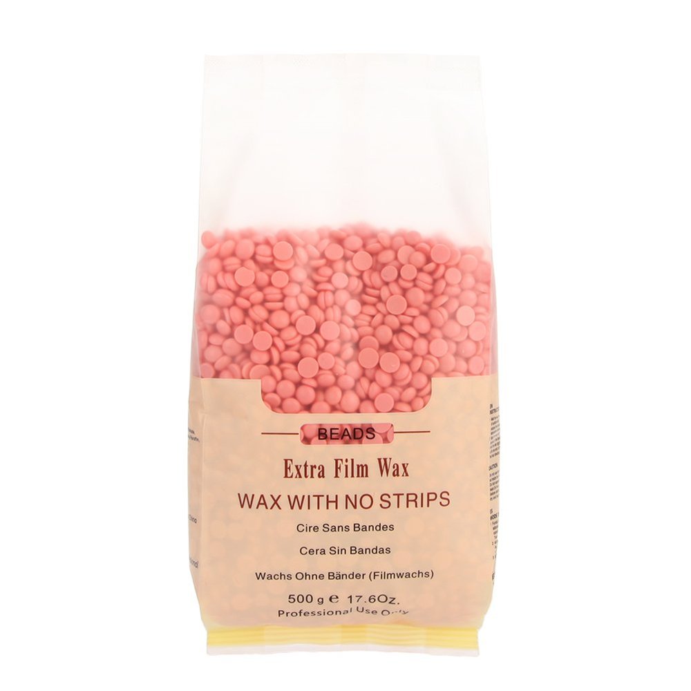 Korlin Hard Wax Beans for Face, Underarms, Brazilian, Bikini Hair Remover 17.6 Ounce (Rose)